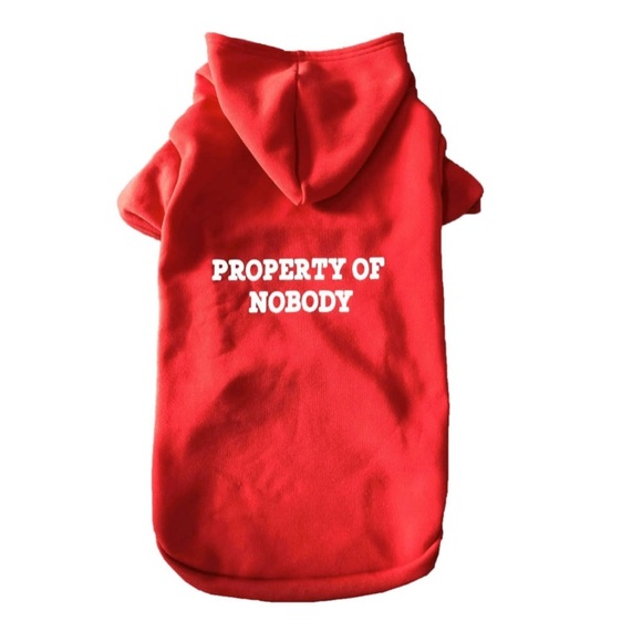 Pet X-Large "Property of Nobody" Red Hoodie - Picture 1 of 11